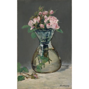 Edouard Manet : Rosas de musgo en un jarrón (1882) - Giclee Fine Art Print