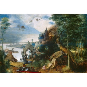 Follower of Pieter Bruegel the Elder : The Temptation of Saint Anthony (c. 1550/1575) - Giclee Fine Art Print