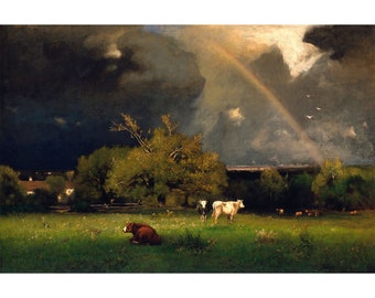 George Inness : The Rainbow (c. 1878 - 1879) - Giclee Fine Art Print