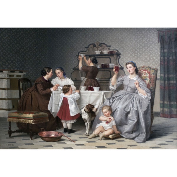 Etienne Ronjat : The Jams, or Family Snack (c. 1860) - Giclee Fine Art Print