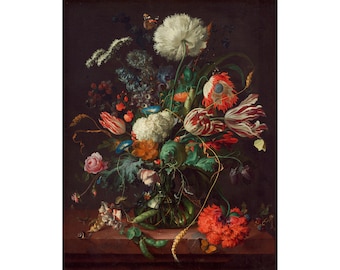 Jan Davidsz. de Heem : Vase of Flowers (c. 1660) - Giclee Fine Art Print