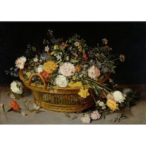 Jan Brueghel il Giovane: Un cesto di fiori (probabilmente 1620) - Giclee Fine Art Print