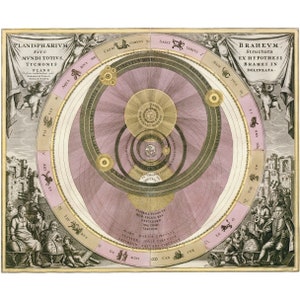 Andreas Cellarius: de planisfeer van Brahe (plaat 6) (Harmonia Macrocosmica, 1708)-Giclee Fine Art Print