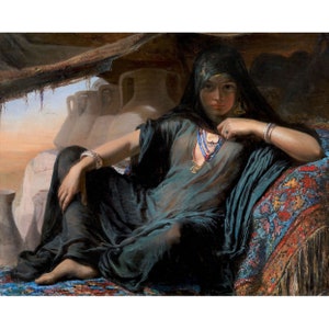 Elisabeth Jerichau-Baumann : An Egyptian Pottery Seller at Giza (1876-1878) - Giclee Fine Art Print