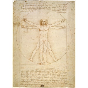 Leonardo da Vinci: Hombre de Vitruvio (c. 1492) - Giclee Fine Art Print