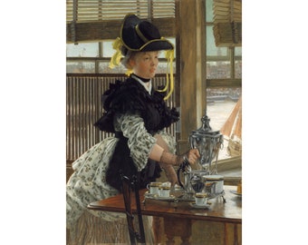 James Tissot : Tea (1872) - Giclee Fine Art Print