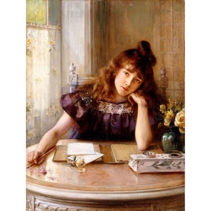 Albert Lynch: A Carta - Impressão de Belas Artes Giclê