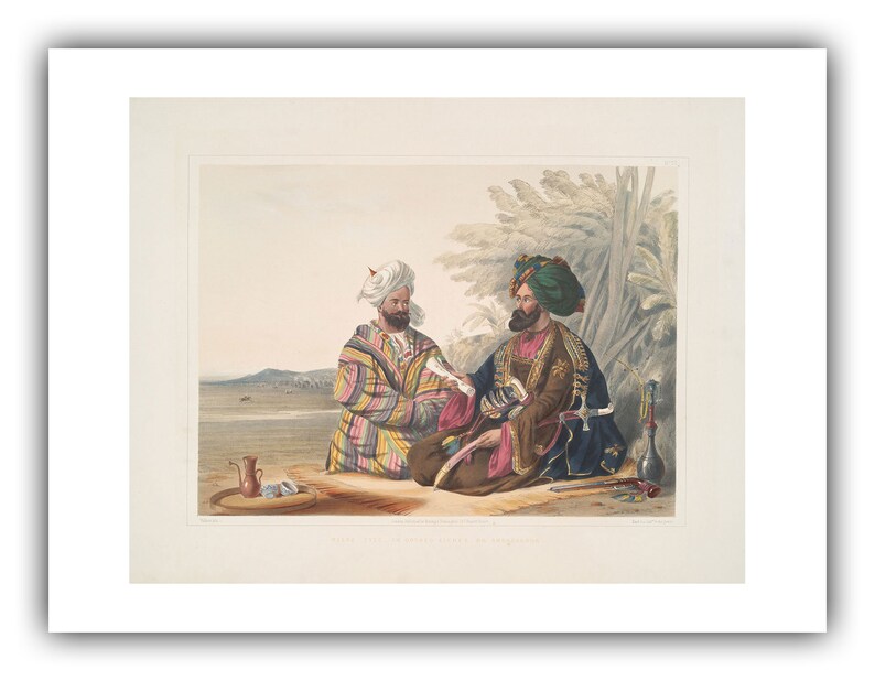 James Rattray : Meerz Fyze, an Oosbeg Elchee, or Ambassador 1848 Giclee Fine Art Print 9 x 12 inches