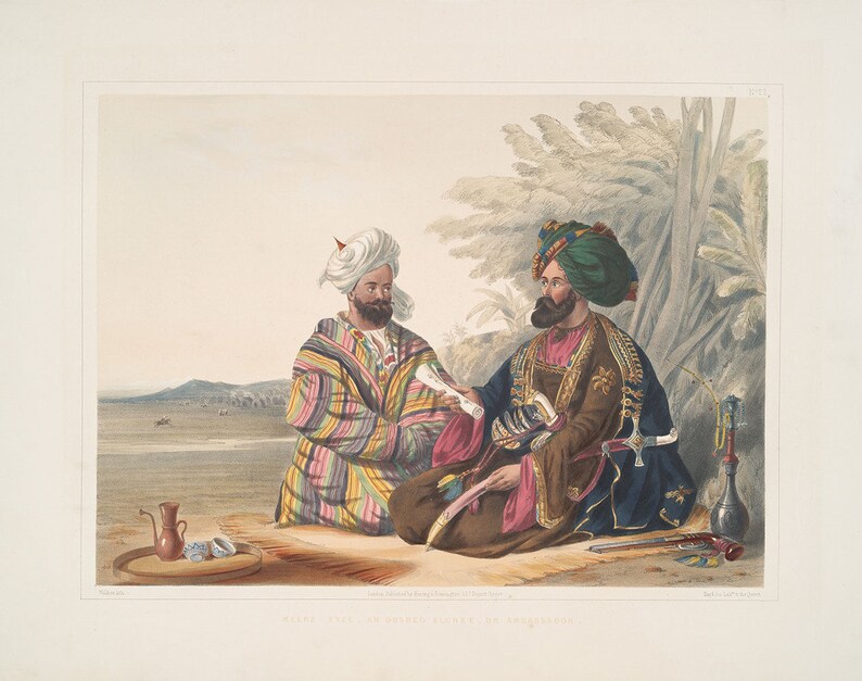 James Rattray : Meerz Fyze, an Oosbeg Elchee, or Ambassador 1848 Giclee Fine Art Print image 3