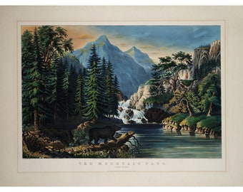 Currier and Ives : The Mountain Pass - Sierra Nevada (1867) - Giclee Fine Art Print