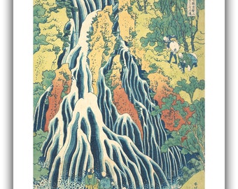 葛飾北斎 : 下野市黒髪山の霧降の滝 (1832 年頃) - ジークレー