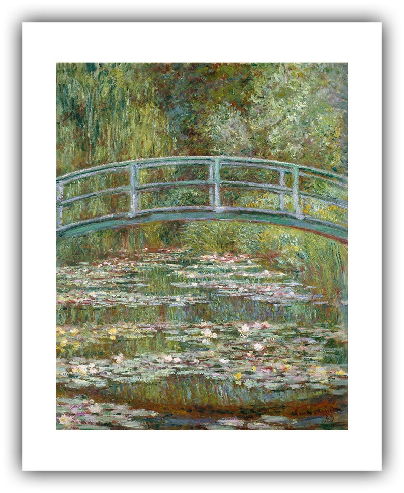 Claude Monet : Bridge over a Pond of Water Lilies 1899 Giclee Fine Art Print 16 x 20 inches