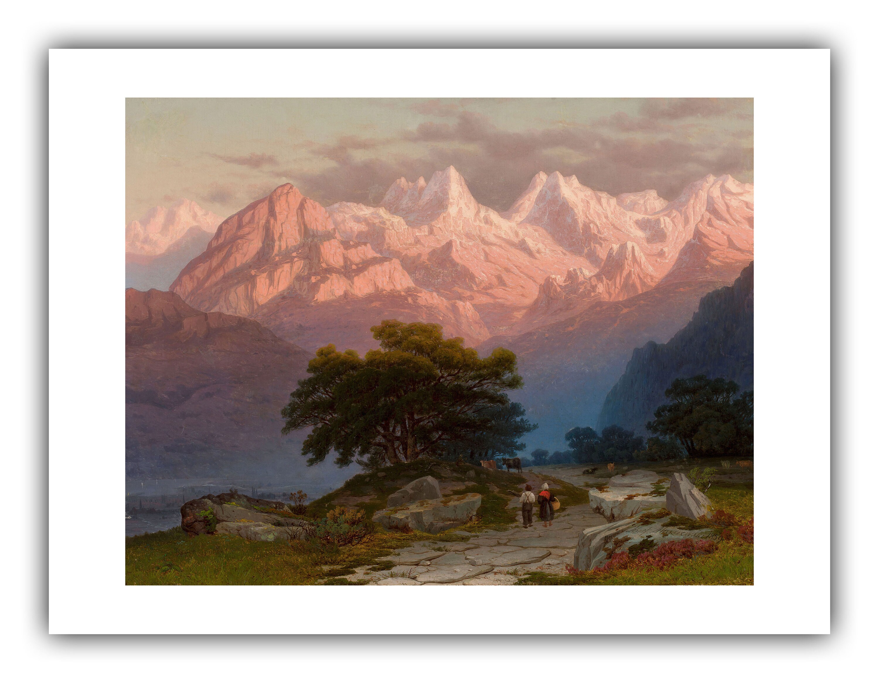 Jozef Marszewski : Mountain Landscape With Staffage (1859