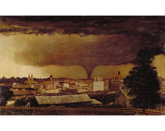 Julius Holm : Tornado over St. Paul (1893) - Giclee Fine Art Print