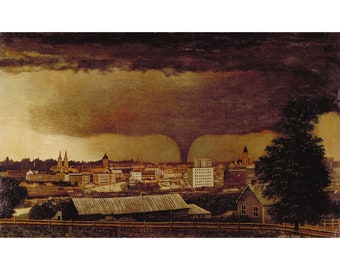 Julius Holm : Tornado Over St. Paul (1893) - Giclee Fine Art