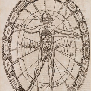 Athanasius Kircher : Typus Sympathicus Microcosmi cum Migacosmo Musurgia Universalis, 1650 Giclee Fine Art Print image 3