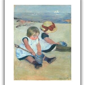 Mary Cassatt : Children Playing on the Beach 1884 Giclee Fine Art Print 20 x 24 inches