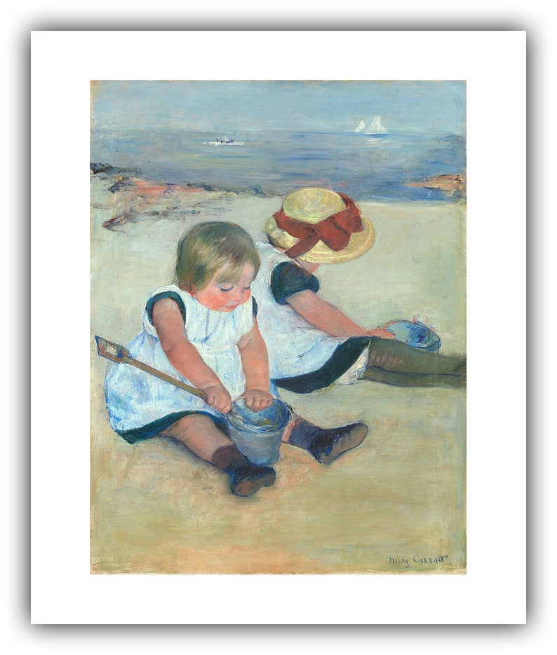 Mary Cassatt : Children Playing on the Beach 1884 Giclee Fine Art Print 20 x 24 inches