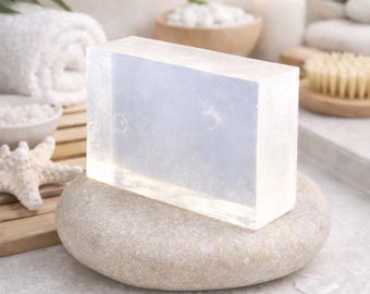Fragrance Free Soap for Sensitive Skin – Clear & Gentle Unscented Soap – Hypoallergenic Handmade Soap – Eczema Friendly Soap