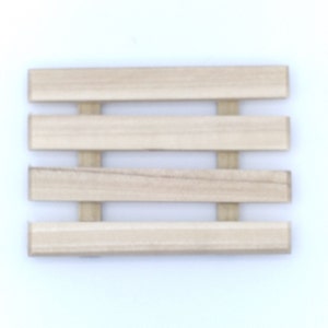Wooden Slatted Soap Dish (Natural Poplar Wood)