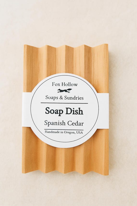 Wooden Soap Dish – Spanish Cedar Boardwalk Style Soap Tray for Bathroom + Shower Bars