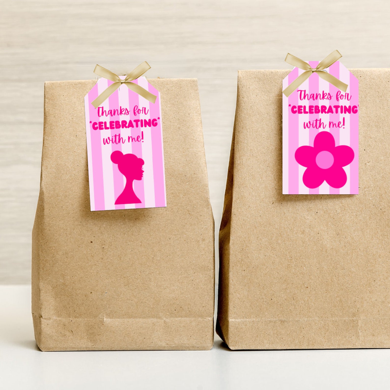 Printable Barbie Party Favor Tags Barbie Thank You Party Tags Etsy