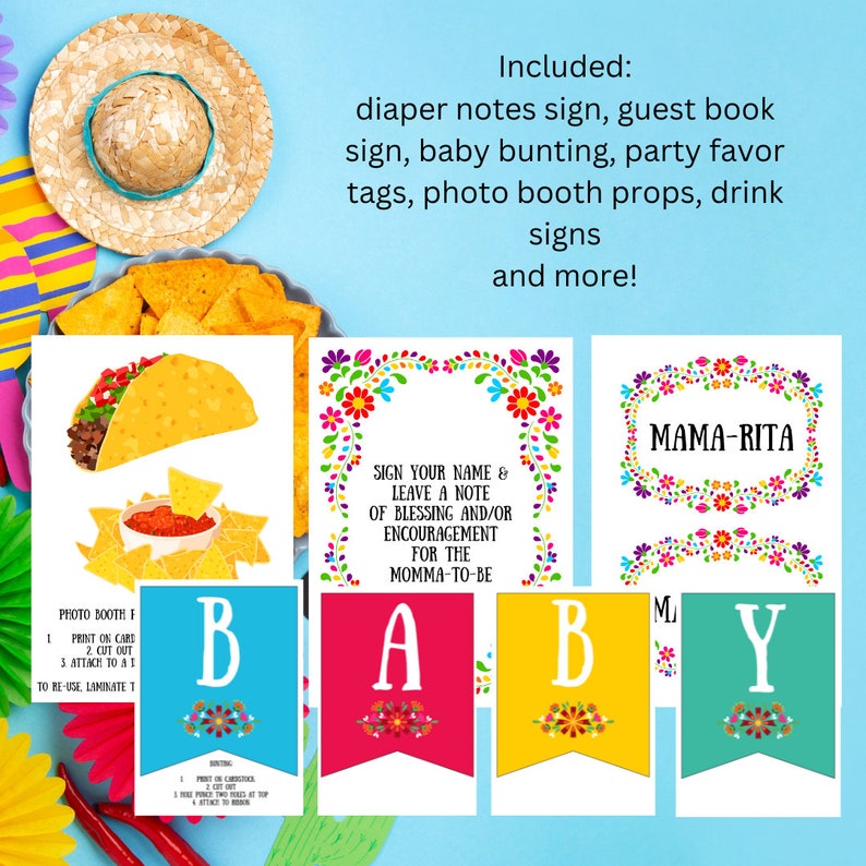 Fiesta Baby Shower Printables Fiesta Baby Shower Fiesta Favor Tags ...