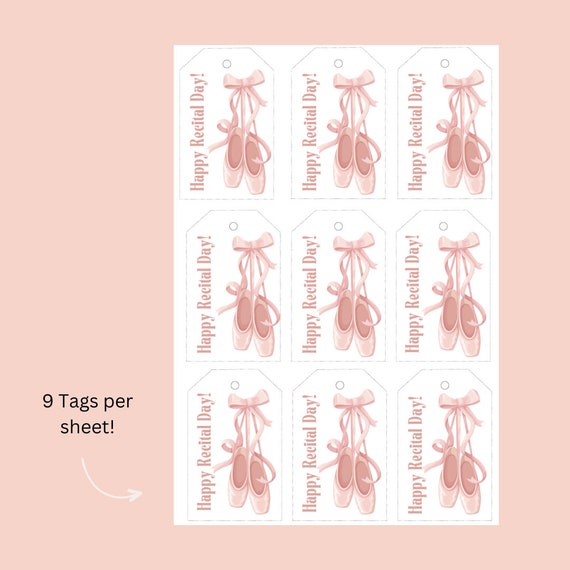 Printable Dance Recital Gift Tags Ballet Shoes Gift Tag