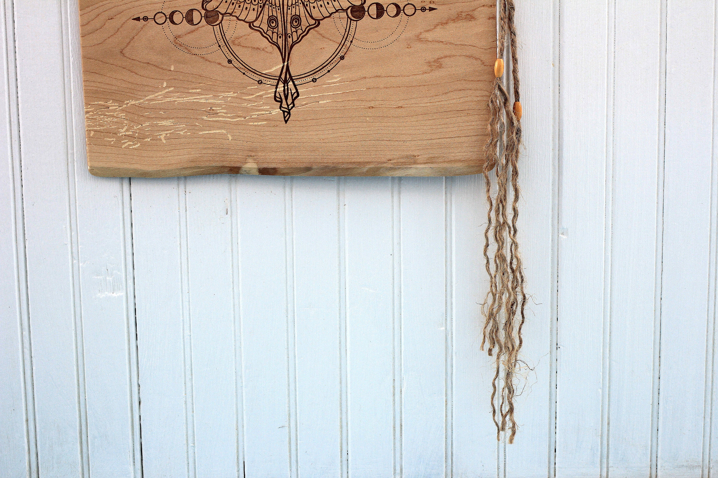 Moth Wall Hanging, Moon Art, Moon Phases, Wood Wall Decor, Wood Art ...