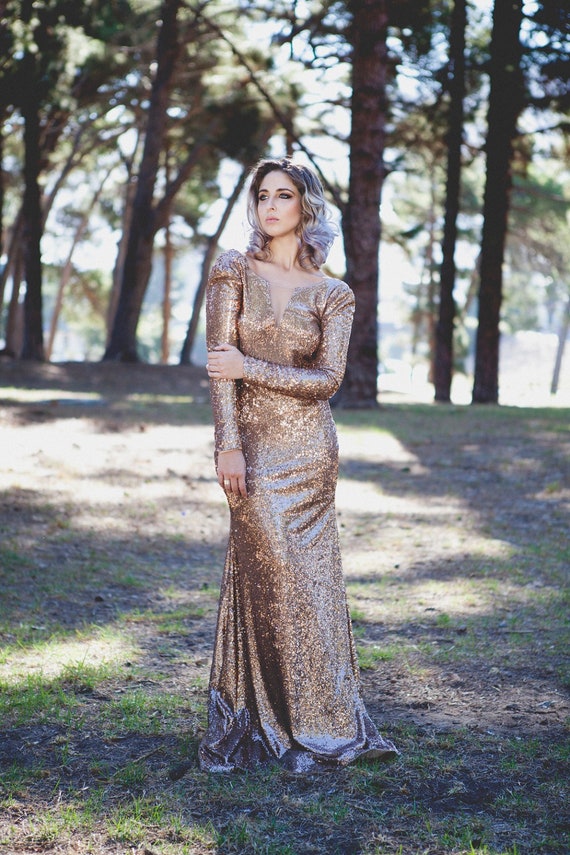 Gold Sequin Wedding Dress
