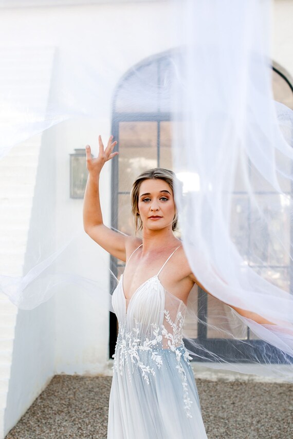 Blue beach wedding dress hotsell