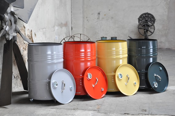 Tonne aus 60 Liter Neu Fass - Farbe nach Wahl - Wäschebox Wäschefass Stauraum