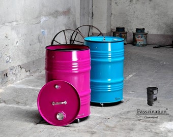Waste bin made from 60 litre barrel - colour of your choice - waste bin trash can