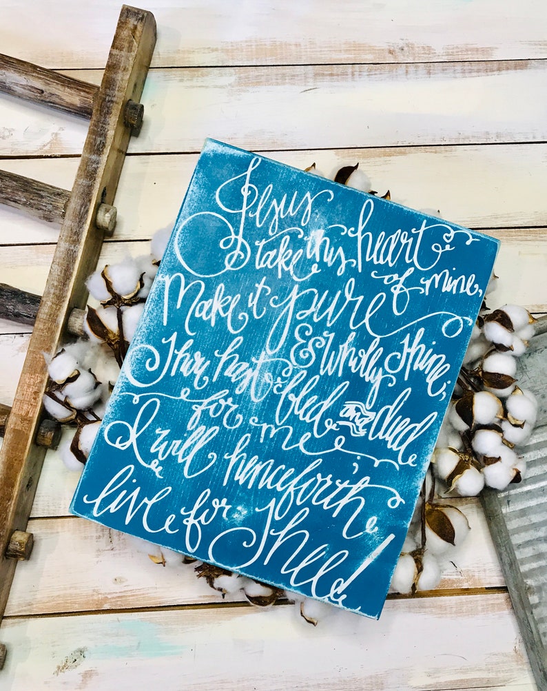 Christian Wall Decor Jesus Loves Me Sign Turquoise Wooden