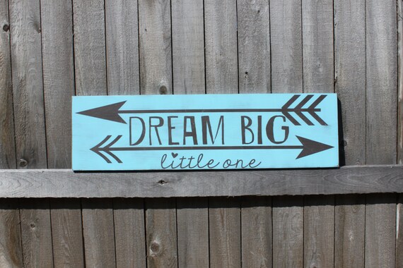 Dream Big Little One Nursery Sign Boy Room Image 0