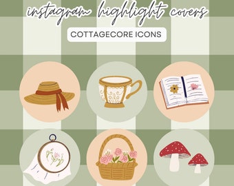 12 Story Highlight Covers | Instagram Story Highlight Covers | Social Media Digital Download | Cottagecore Icons Theme