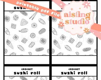 Crochet Sushi Roll Printable Tags PDF FILE ONLY- Digital Download