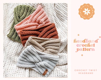 Crochet Twist Headband Pattern, easy crochet pattern, instant download PDF