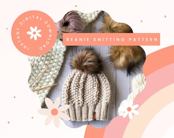 The Adaline Beanie knitting pattern // slouchy hat // textured hat pattern // instant download