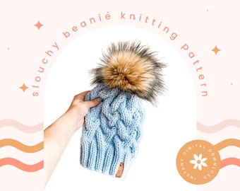 Braid Beanie knitting pattern // fitted hat // knit braid beanie // Aisling Studio instant download