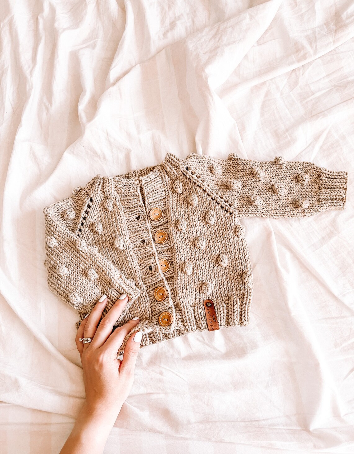 Baby Bobble Cardigan Sweater Hand Knit Soft Merino Wool Baby Etsy