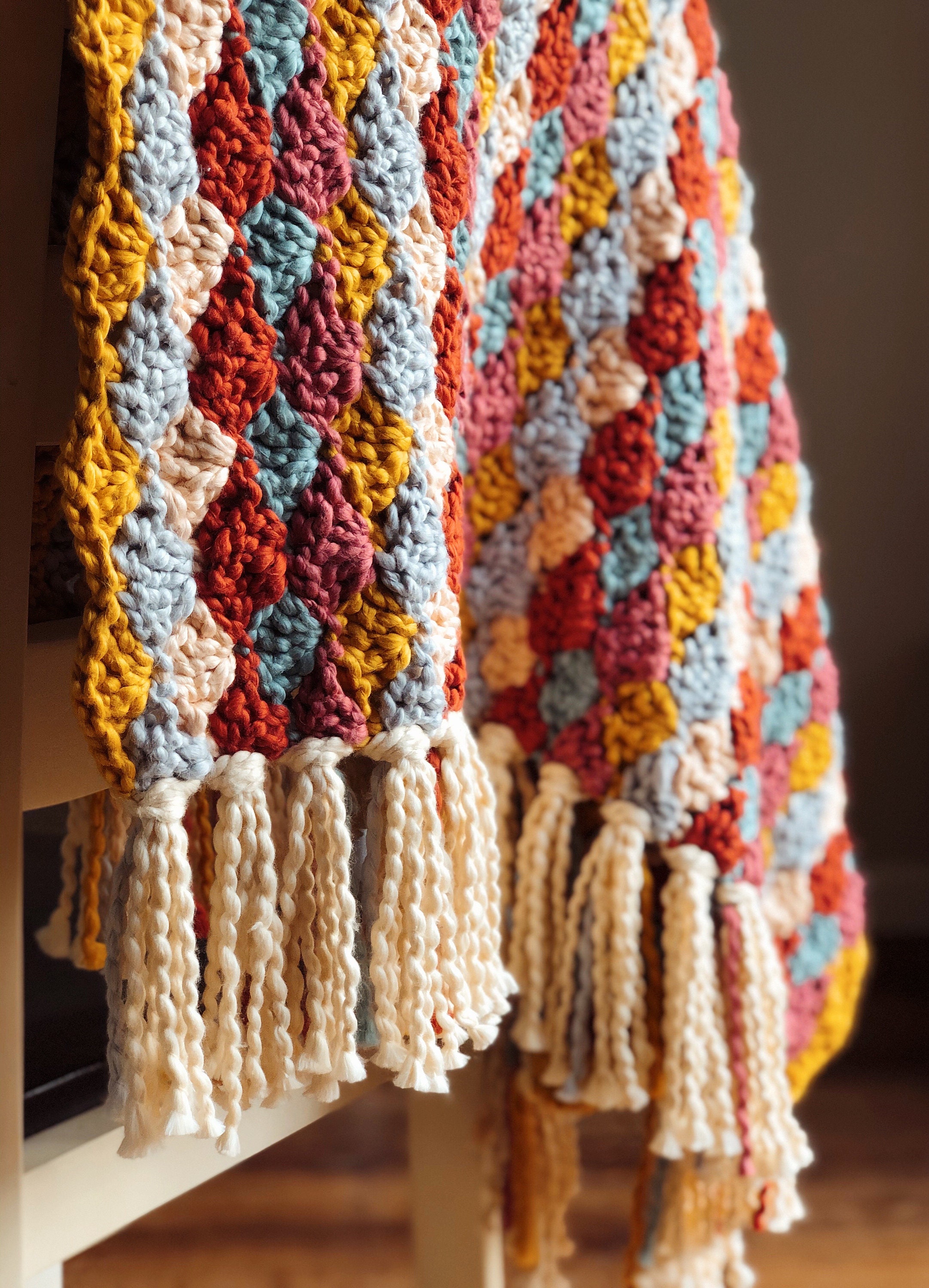 Tassel Baby Blanket Crochet Pattern // Shell Stitch // Cotton Etsy