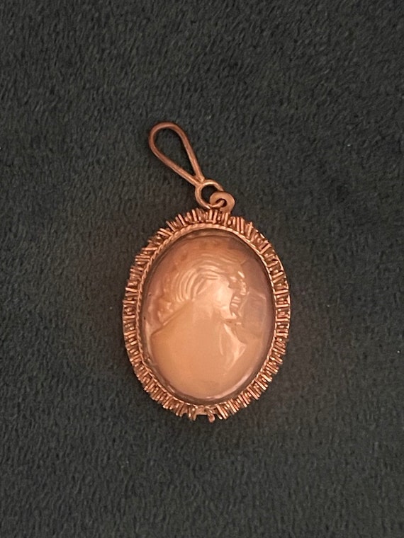 Antique Abalone and Silver "Donald Trump" Cameo