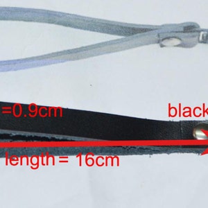 Good black genuine leather wristlet straps with silver lobster clasps 500pcs