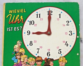 Book picture book What time is it? Pestalozzi Verlag 50s 60s 50s 60s vintage