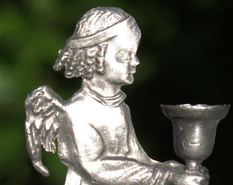 Weihnachtsengel Engel aus Zinn antik Jugendstil Kerzenhalter Schutzengel 7 cm