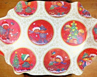 Weihnachtsteller Bunter Teller Weihnachten Nikolaus 20er antik vintage shabby
