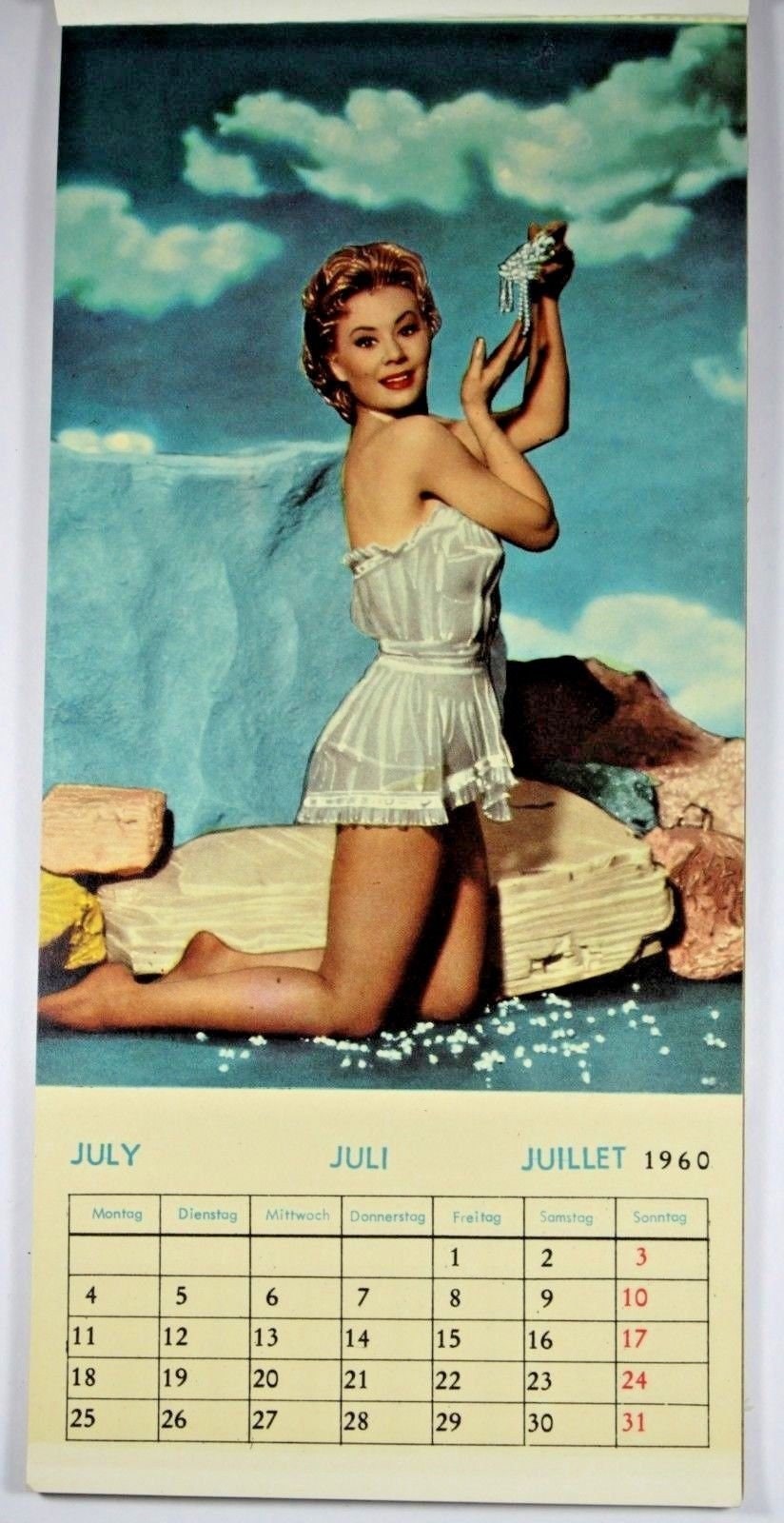 Original Nude Calendar Sheet Juli 1960 60th Birthday Gift Men Pin-up Image  - Etsy