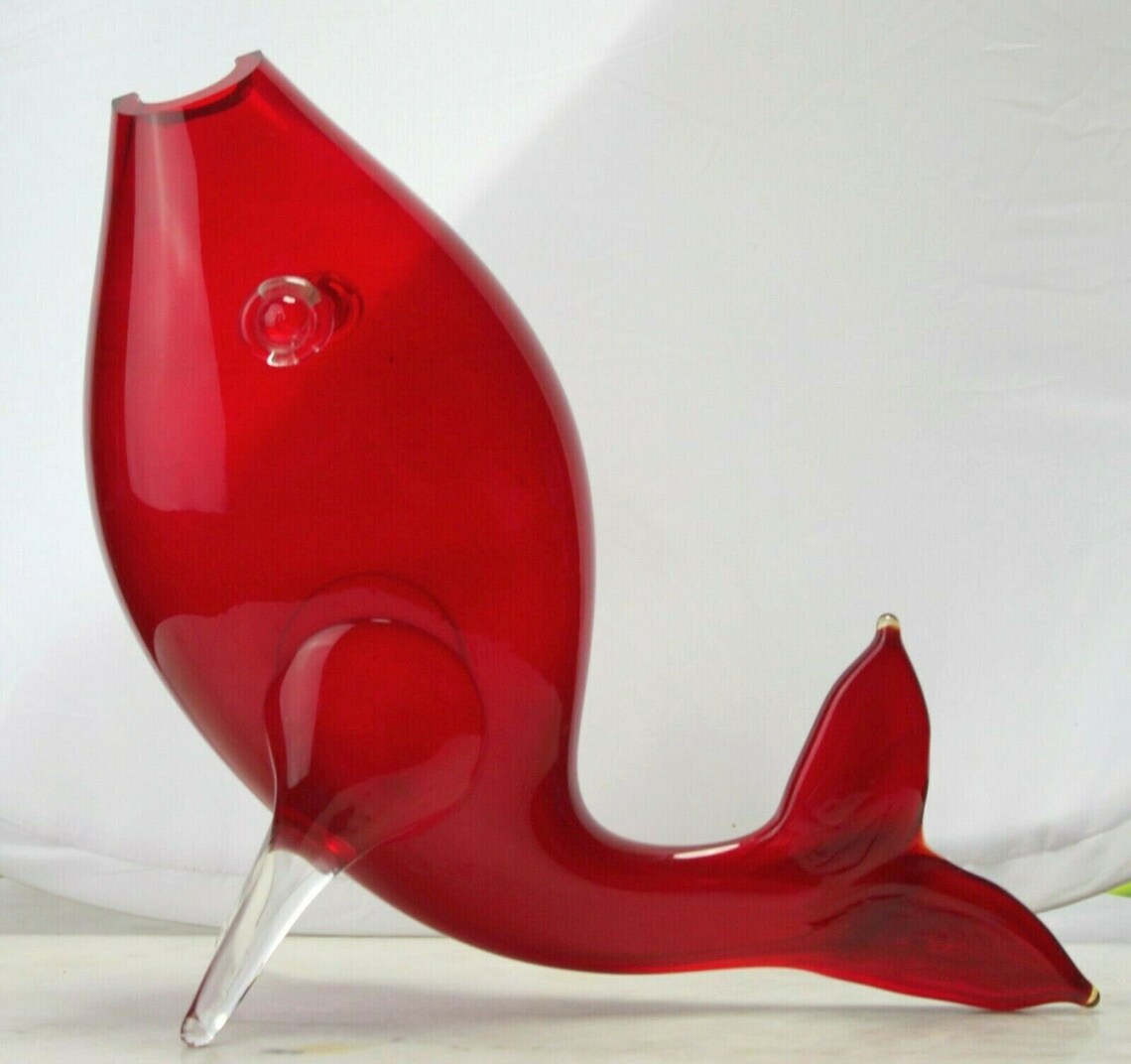 Vase flower vase glass fish height 30cm length 29cm 50s 60s Etsy