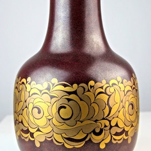 Vase flower vase brown gold height: 24 cm Thomas Germany 60s 70s space
